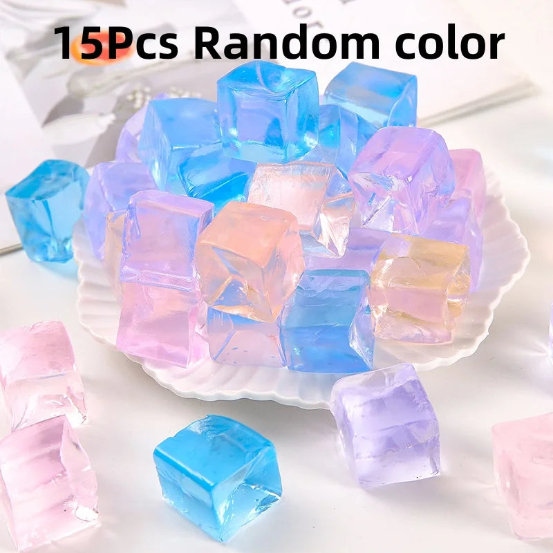 Mini Ice Cube Squishy Toys | 15 Pack Stress Relief Pinch Toys