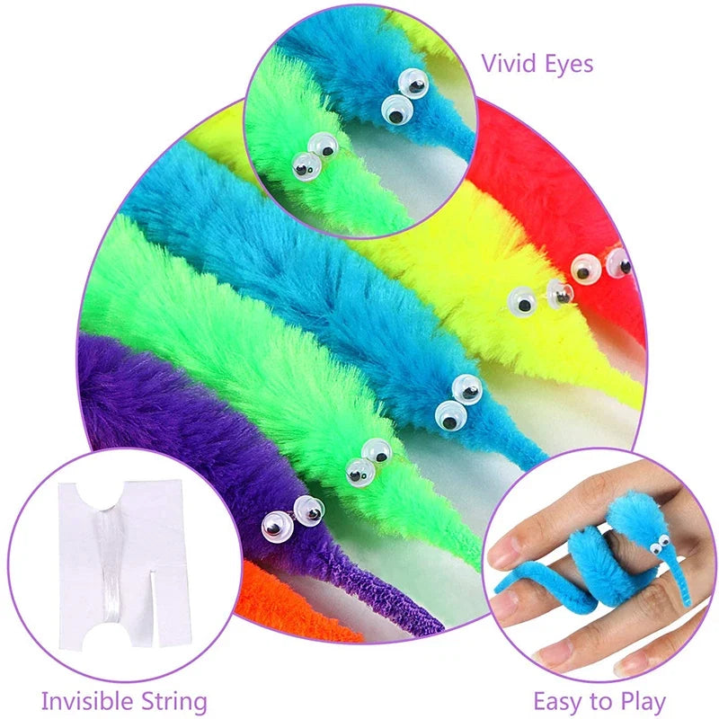 15-Piece Fuzzy Worm Magic Caterpillar Toy Set | Funny Prank Gifts for Kids