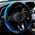 PU Carbon Fiber Leather Car Steering Wheel Cover | 14.5-15 Inch Grip Enhancer