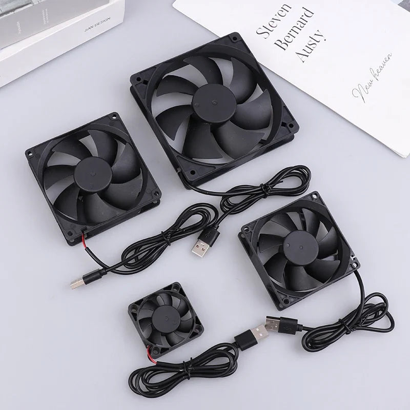 5V USB Router Cooling Fan | Quiet Brushless Desktop Cooler for TV Box Modem PC