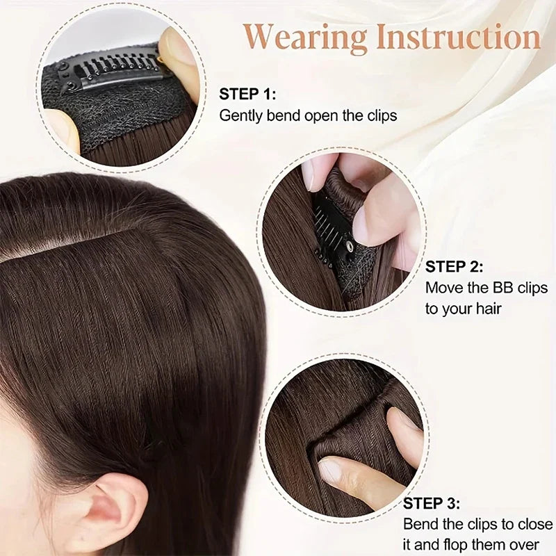 Synthetic Seamless Hair Pads Clip In | Increase Volume Top Hairpiece