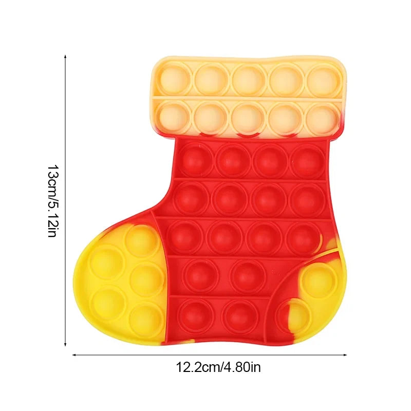 Christmas Pop Fidget Toy Santa Claus Xmas Tree | Silicone Stress Relief Party Gift