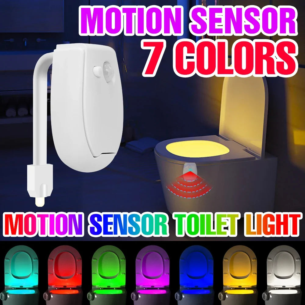 RGB LED Toilet Seat Night Light | Smart PIR Motion Sensor Lamp for Bathroom