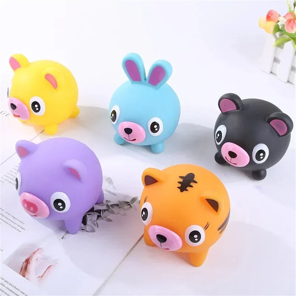 Screaming Pigs Squeeze Animal Ball | Squeaky Stress Relief Toy