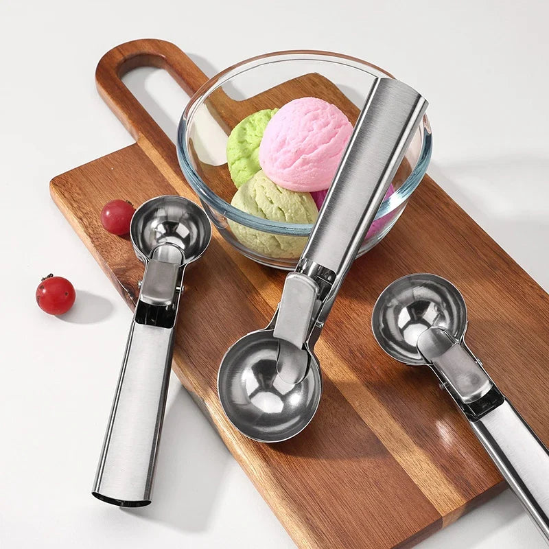 Stainless Steel Ice Cream Spoon | Dual-Purpose Scoop and Fruit Baller