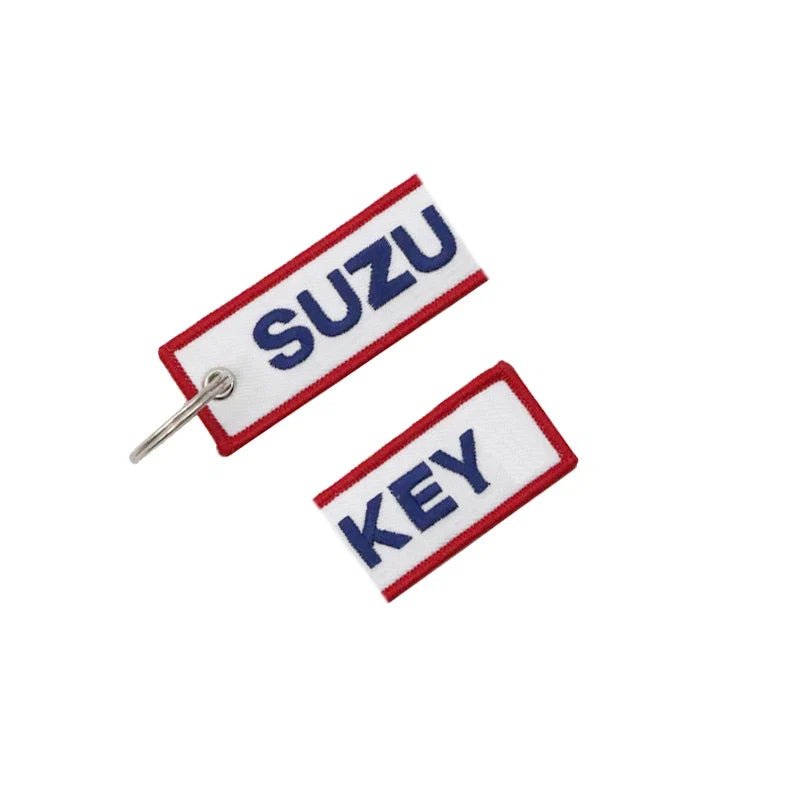 JDM SUZUKEY Logo Key Chain | Double Sided Embroidery Motorcycle Keyring