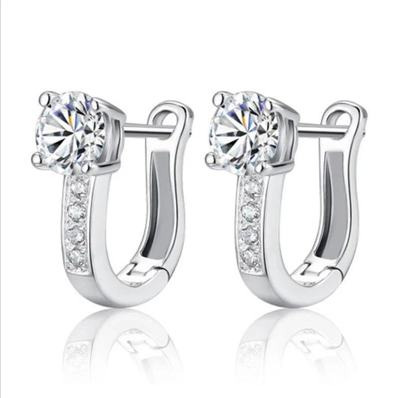 0.5ct Moissanite Stud Earrings for Women | 925 Sterling Silver Huggies