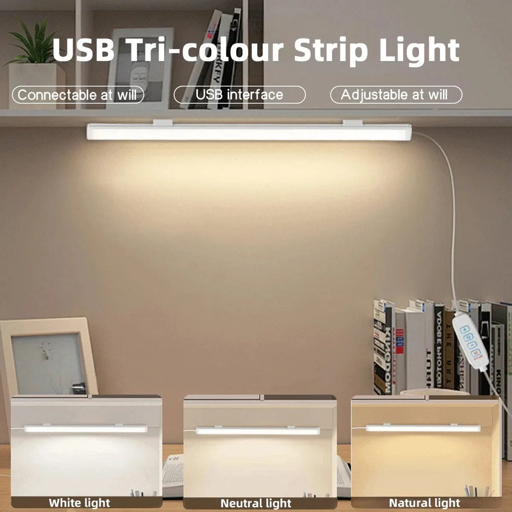 LED Light Under Cabinet Lights | USB Dimmable 3 Color Magnetic Strip
