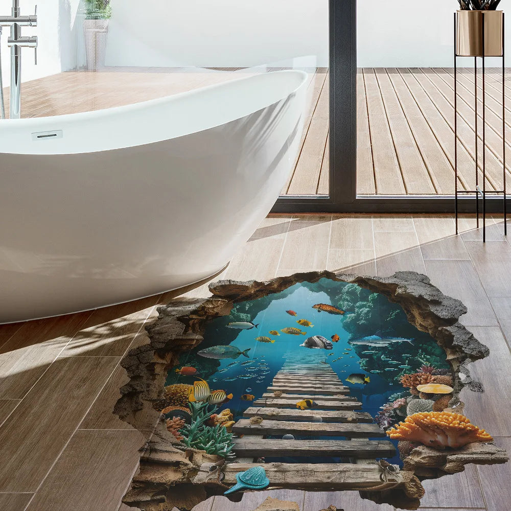 3D Underwater World Wall Stickers | Boys Room Ocean Decor Set