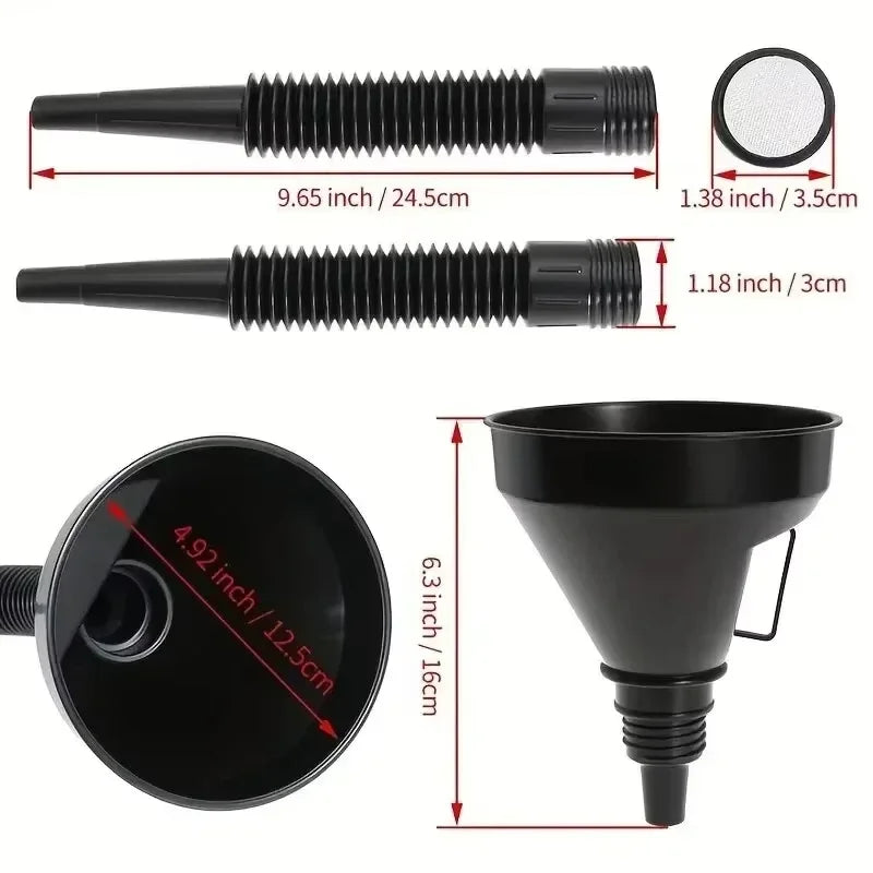 Multi-Functional Flexible Funnel | Spill-Proof Oil Changing Tool for Cars