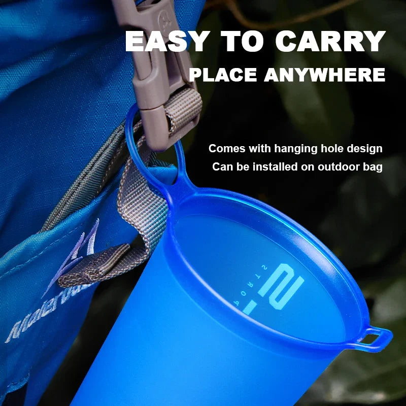 WRELS 200ml Folding Sports Water Bottle | BPA Free Soft TPU Portable Mug for Marathon, Cycling, and Running