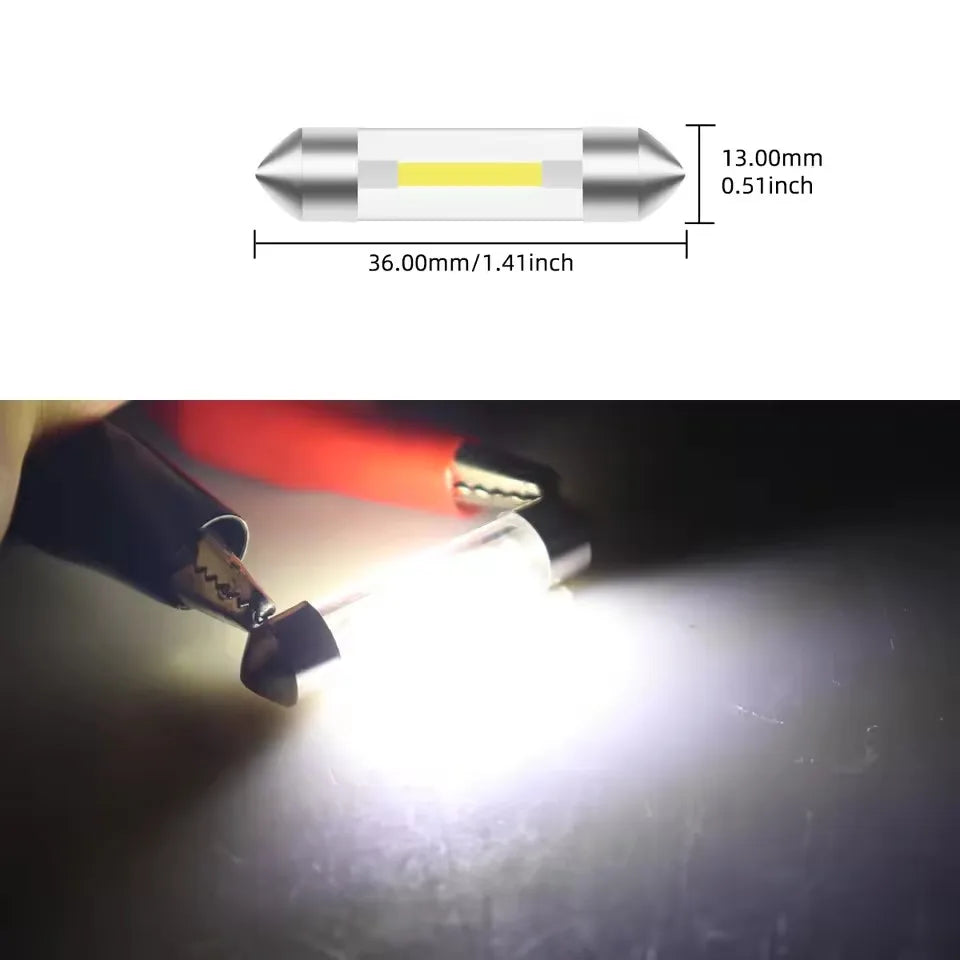 12V Car Reading Lamp | Double-Point LED Interior Light for C5W Bulb Upgrade