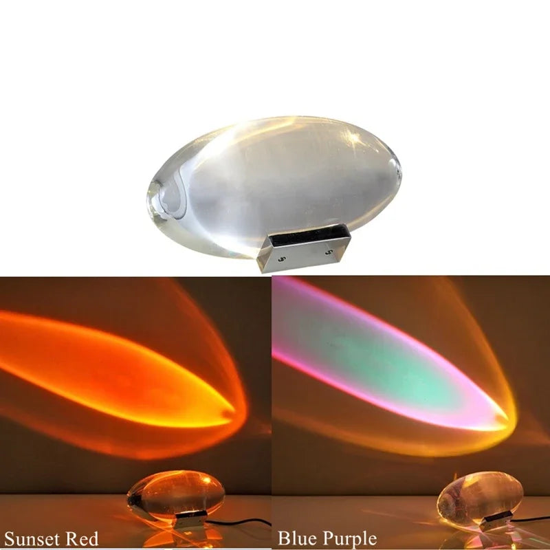 Eye Of The Sky Italian Designer Crystal Table Lamp | LED Night Projector for Living Room & Bedroom