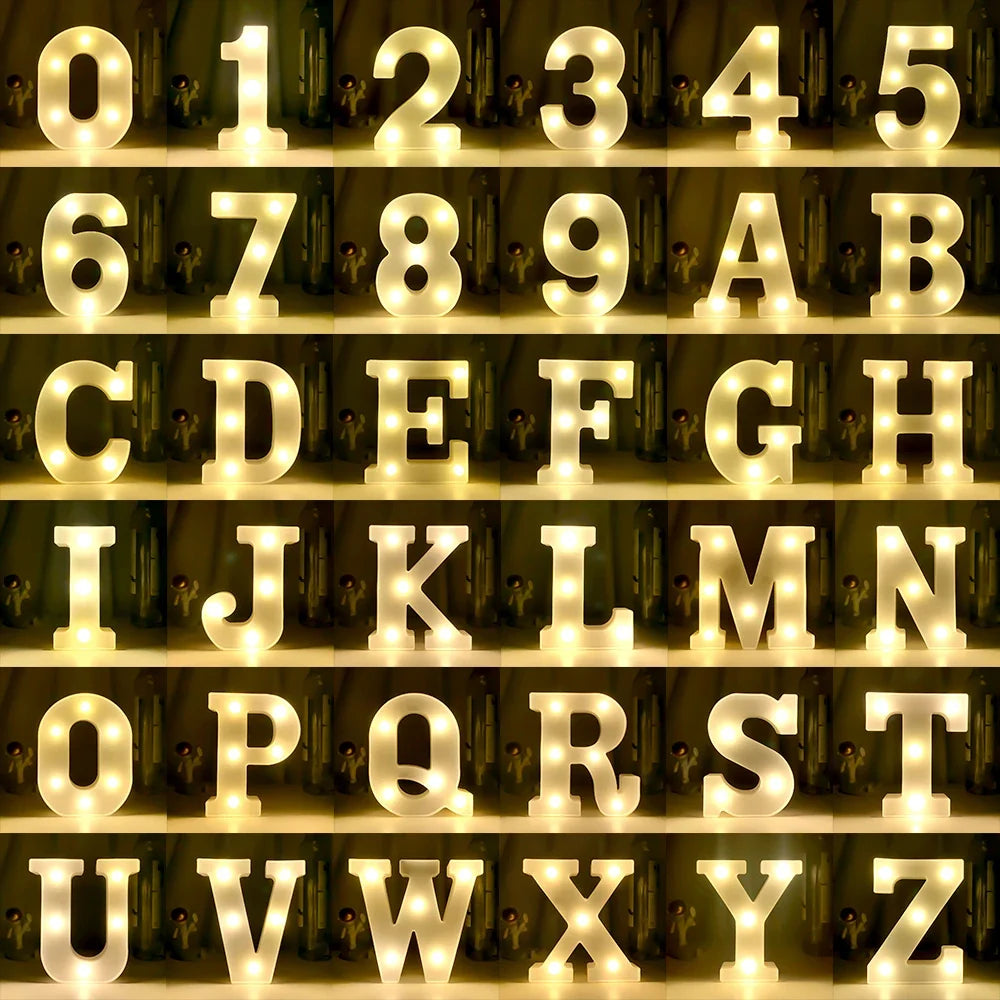 Creative Luminous Letter Night Light | Battery-Powered LED Decor for Parties