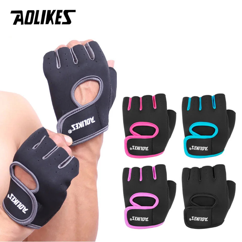AOLIKES Breathable Workout Gloves | Fingerless Gym Gloves for Weight Lifting and Cycling