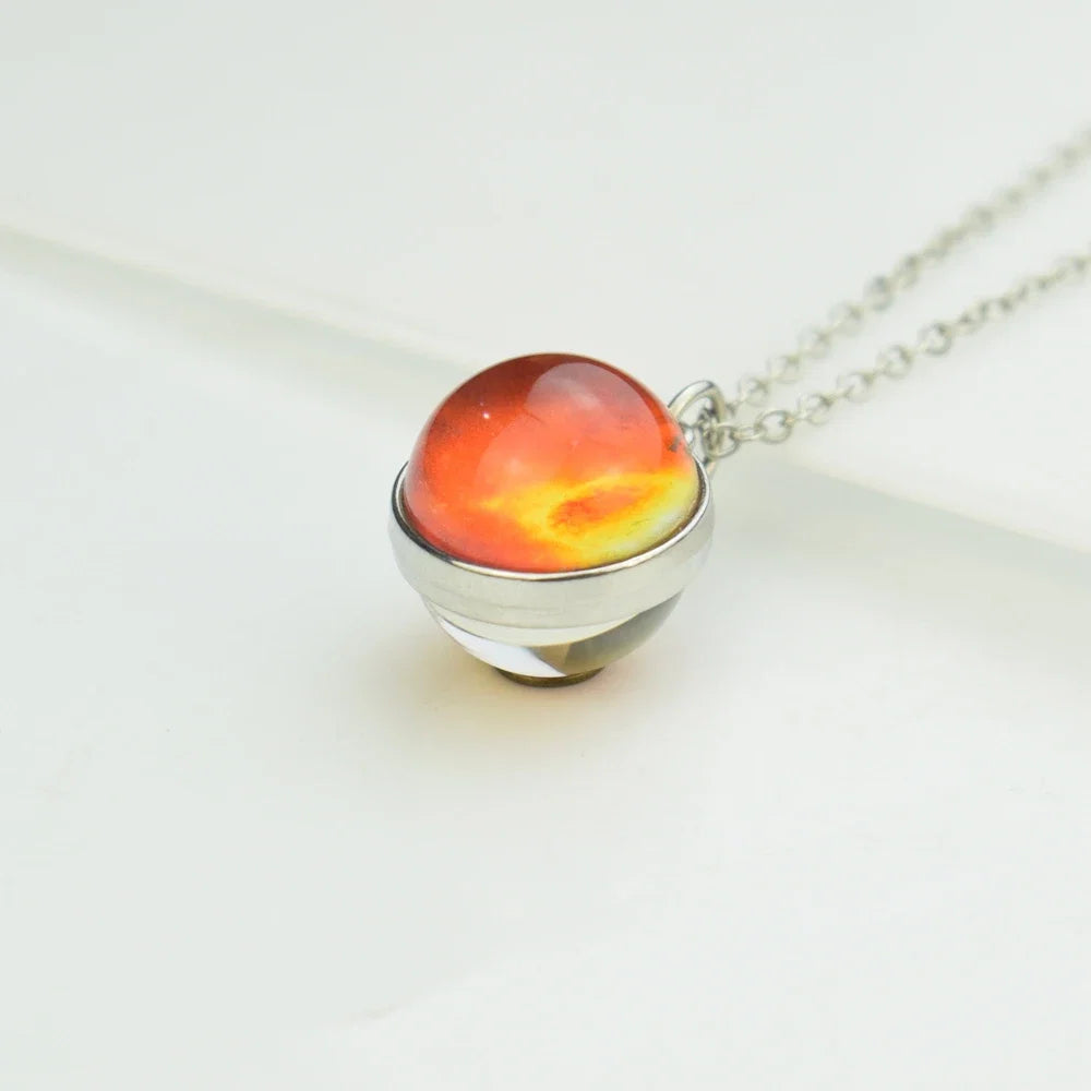 Solar System Galaxy Pendant Necklace | Unisex Astronomy Jewelry Gift