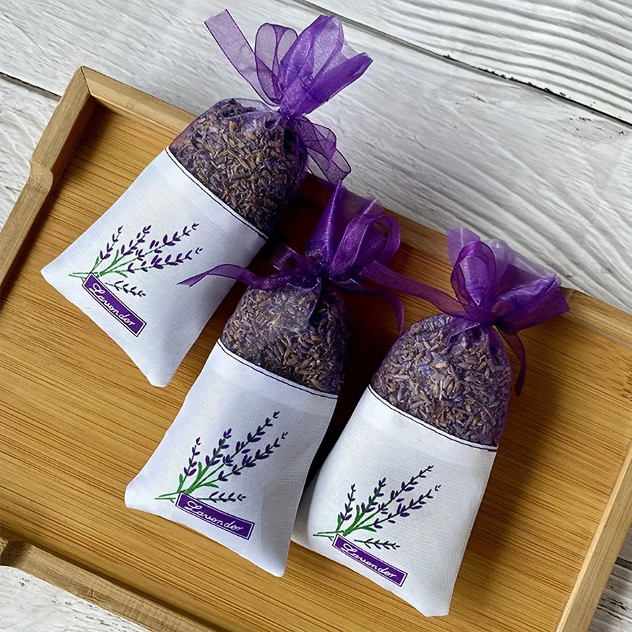 20pcs Lace Linen Sachet Empty Bags | Purple Strap Mesh for Aromatherapy