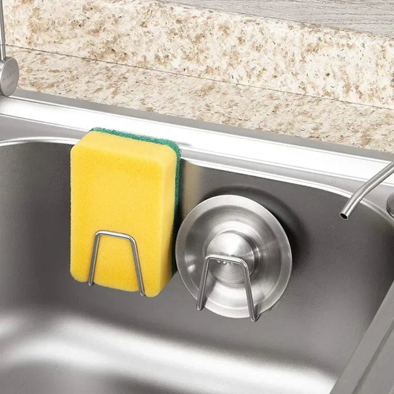 Kitchen Sponge Holder Self Adhesive | Wall Mount Stainless Steel Drying Rack