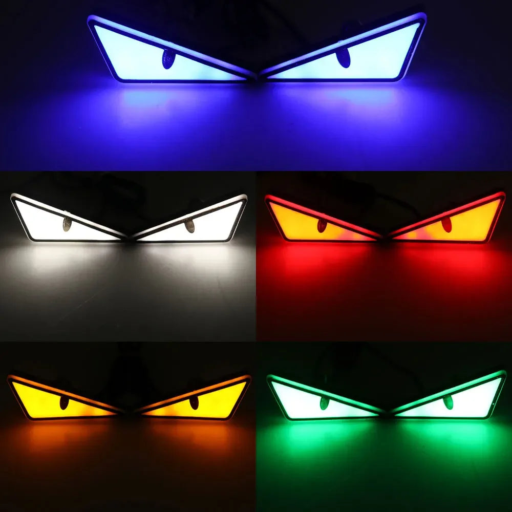 2PCS Car Motorcycle LED Devil Eyes Light | 12V Demon Eyes Decoration Lamp
