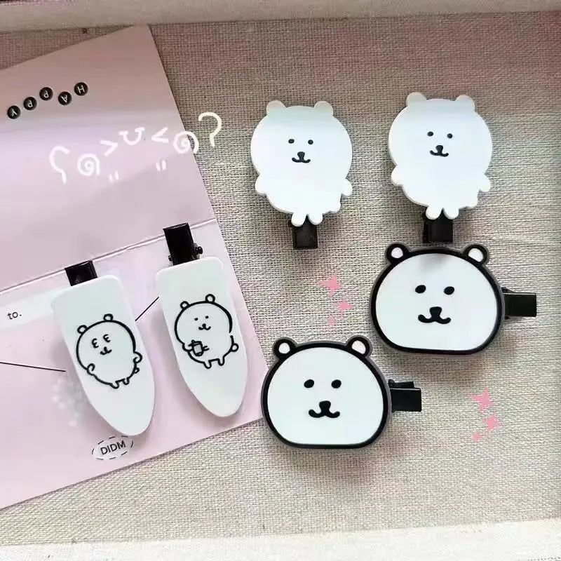 Cute Heart Bear Duckbill Hair Clip | Seamless Bangs Clip for Girls