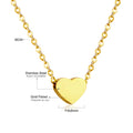 Simple Heart Pendant Necklace | Stainless Steel Clavicle Choker for Girls