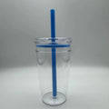 450ml Korean Style Straw Cup | Transparent Multi-Color Plastic Coffee Cup
