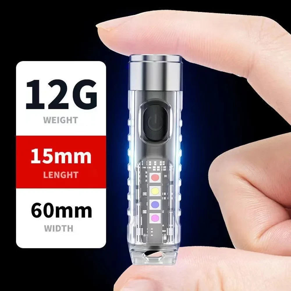 Mini EDC LED Flashlight | Portable Keychain Light with Magnetic Base and UV Lamp