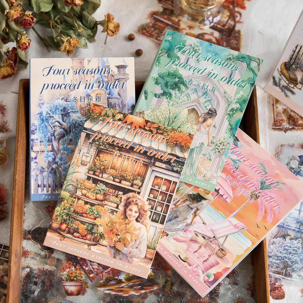Mr Paper 20Pcs/book Teenage Travelling Decorative Sticker Book | Four Seasons DIY Calendar Diary