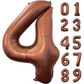 40 Inch Foil Number Balloon Set | Brown Birthday Party Decoration