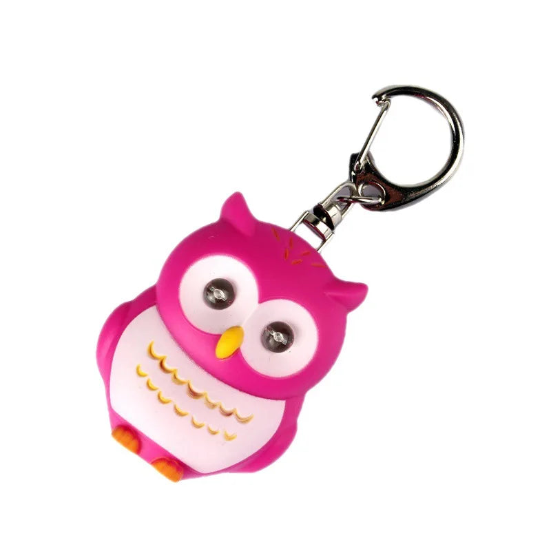 LED Owl Keychain with Sound and Light | Cute Bag Pendant for Keys