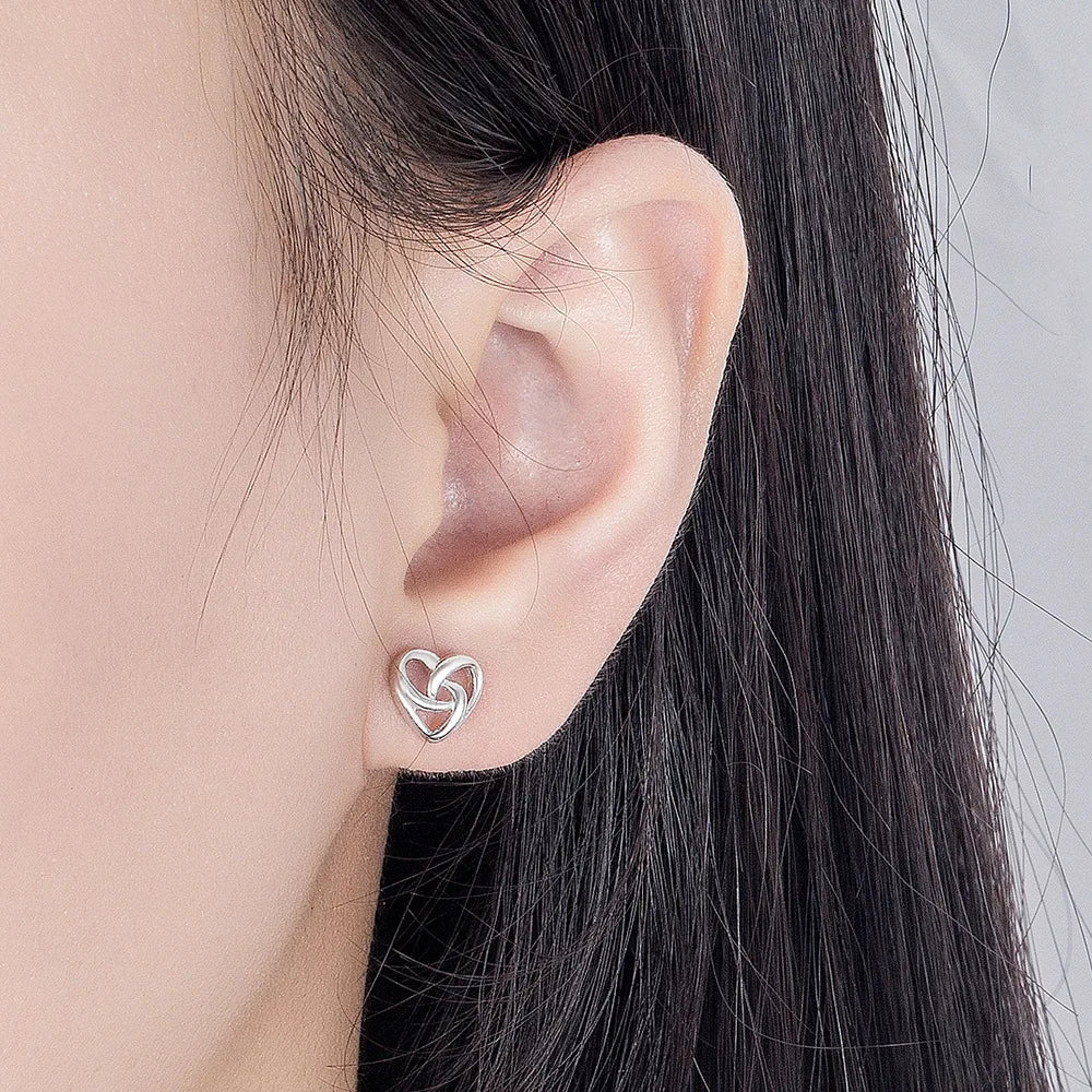 925 Sterling Silver Love Heart Stud Earrings | Classic Jewelry for Women