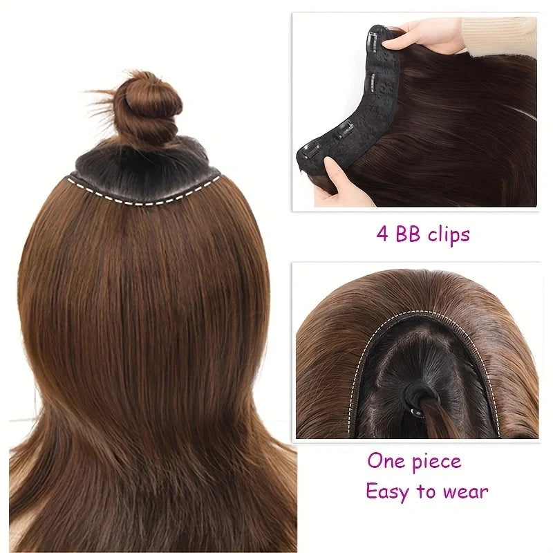 Clip In Hair Pieces for Volume | Straight Synthetic Hair Extensions for Women