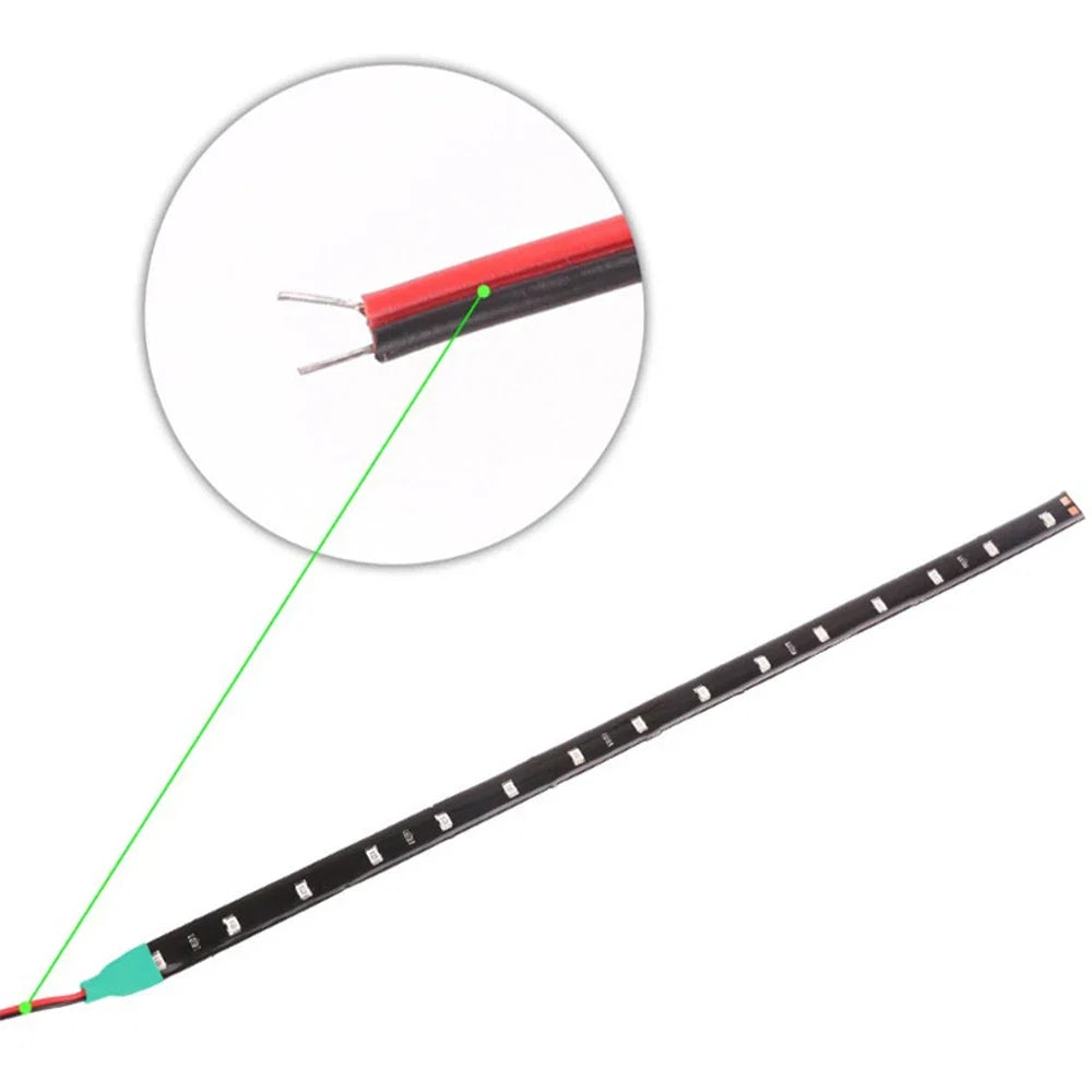 2X 30cm Car LED Strip Lights DRL | Flexible Ambient Decorative Atmosphere Lamp for 12V Vehicles