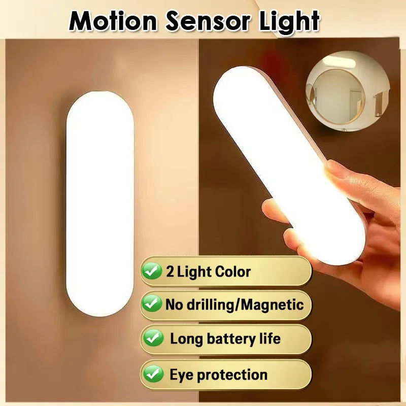 Wireless LED Motion Sensor Night Light | USB Rechargeable Magnetic Closet Lamp