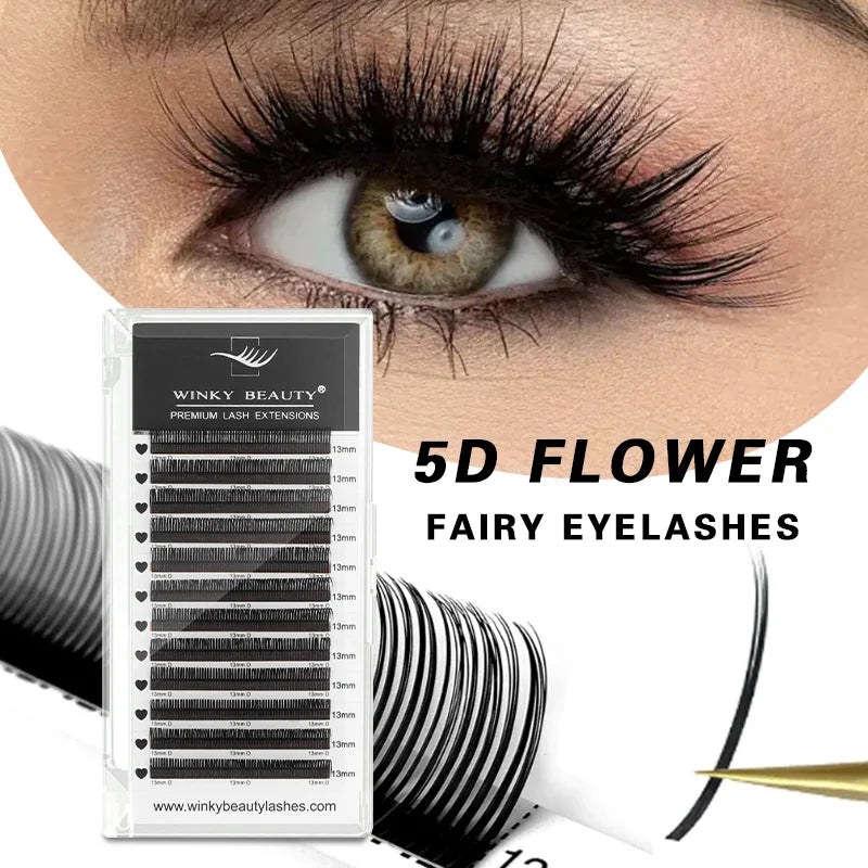 Winky Beauty 5D Flora Lashes 0.07mm Easy Fan Eyelash Extensions | Premade Volume 12 Rows