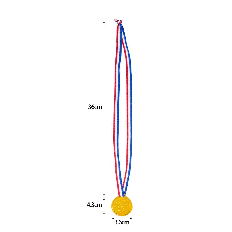 10/20 Pack Plastic Gold Winner Award Medals | Kids Birthday Party Favors and Sports Game Prizes