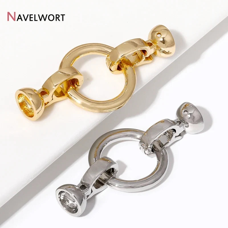 2/4/6Pcs Gold Color Round Jewelry Clasps | Locks For Bracelet Necklace Making Supplies