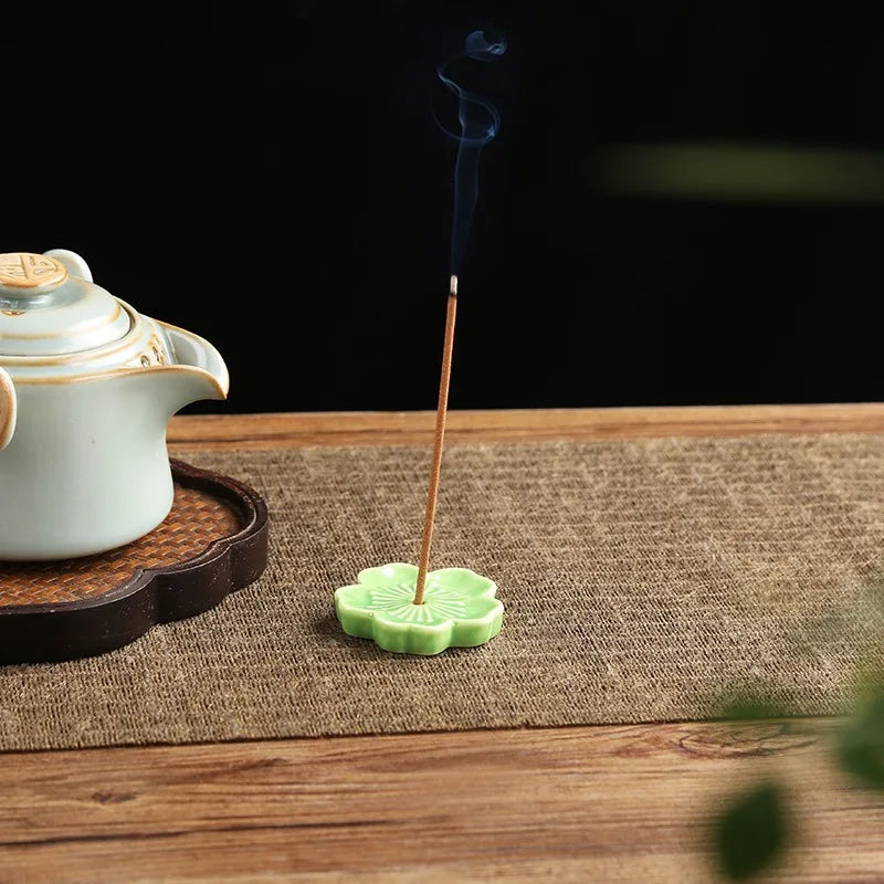 Ceramic Cherry Blossom Incense Holder | Aromatherapy Burner for Home & Office