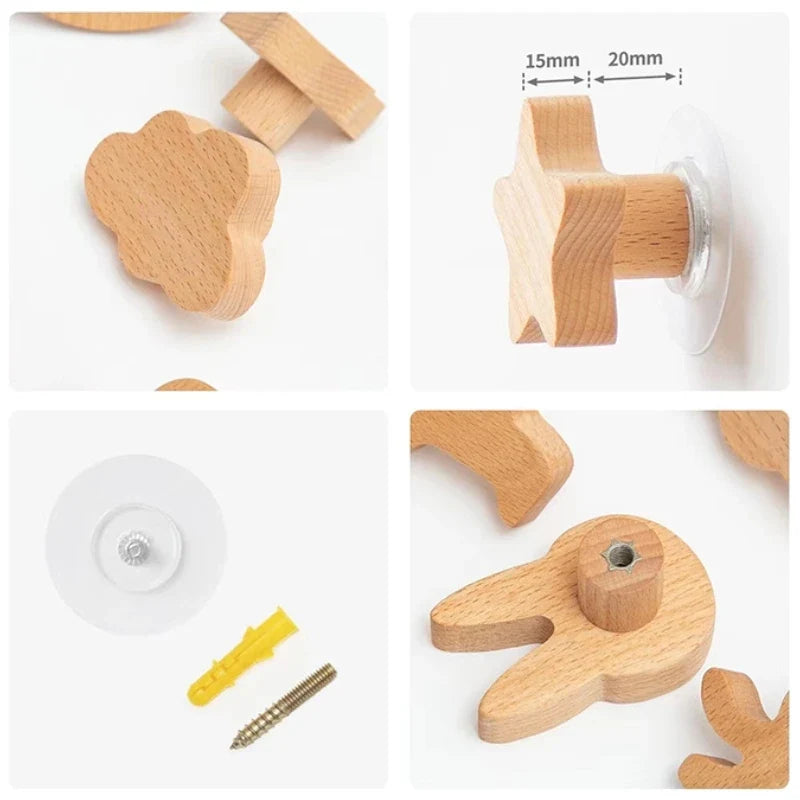 Wooden Animal Hook | Cute Wall Mounted Coat and Key Holder