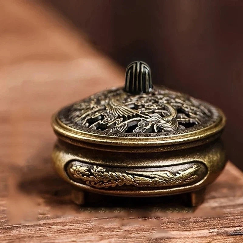 Mini Alloy Antique Three-legged Aromatherapy Stove | DIY Incense Burner for Tea Ceremony Decor