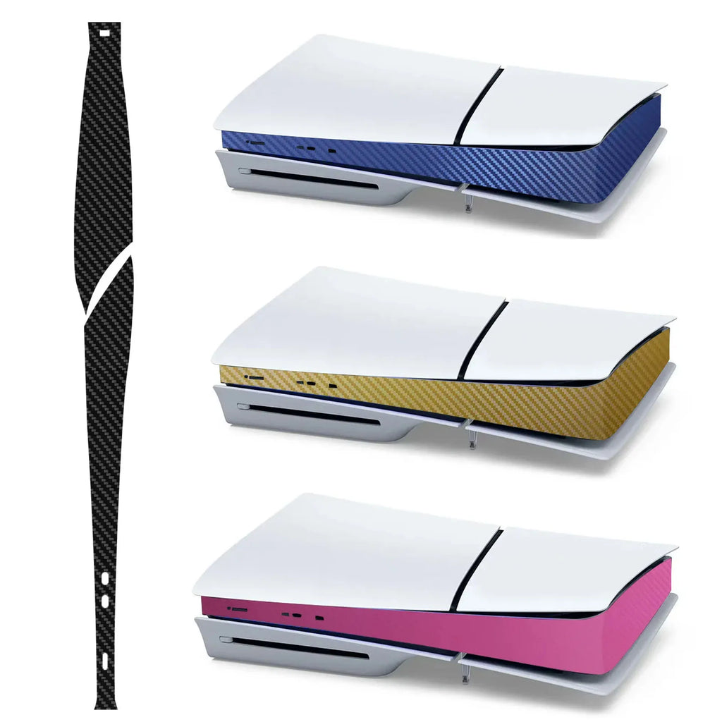 For Sony PS5 Slim Console Carbon Fiber Skin Cover Sticker | Decorative Protection for Your Console