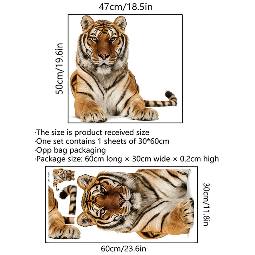Vibrant Tiger Wall Sticker | Peel Off Living Room Bedroom Decor