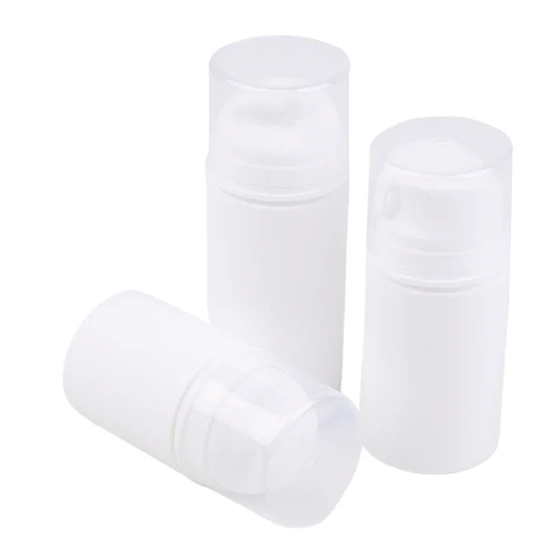 Airless Cosmetic Travel Size Vacuum Pump Bottles | Refillable Emulsion Dispenser Set