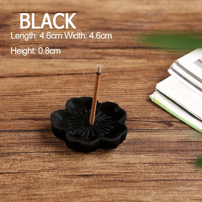 Ceramic Cherry Blossom Incense Holder | Aromatherapy Burner for Home & Office