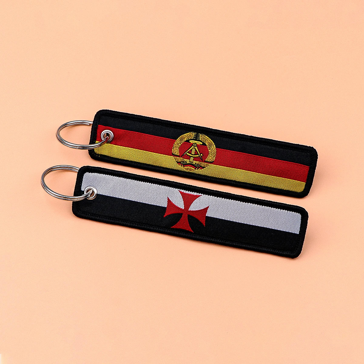 National Flags Embroidery Key Fob | Motorcycle Car Backpack Keychain
