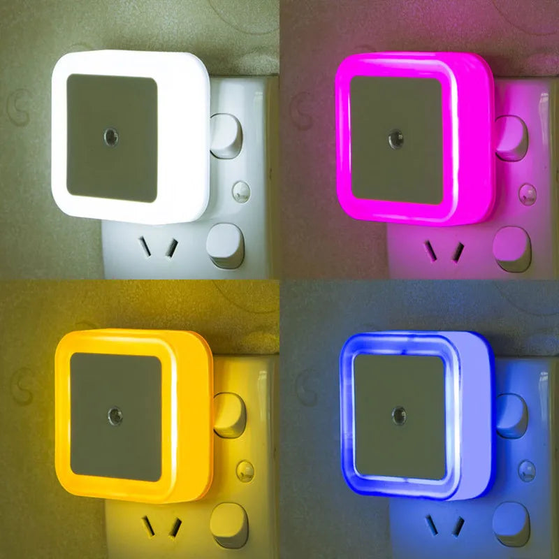 Mini LED Night Light with Light Sensor | Auto-On Square Night Lamp for Kids Room, Bedroom, Aisle