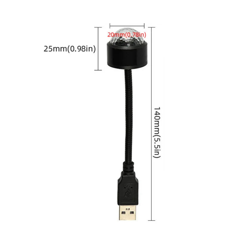 LED Starry Sky Ball Night Light | USB Sound Activated RGB Atmosphere Lamp