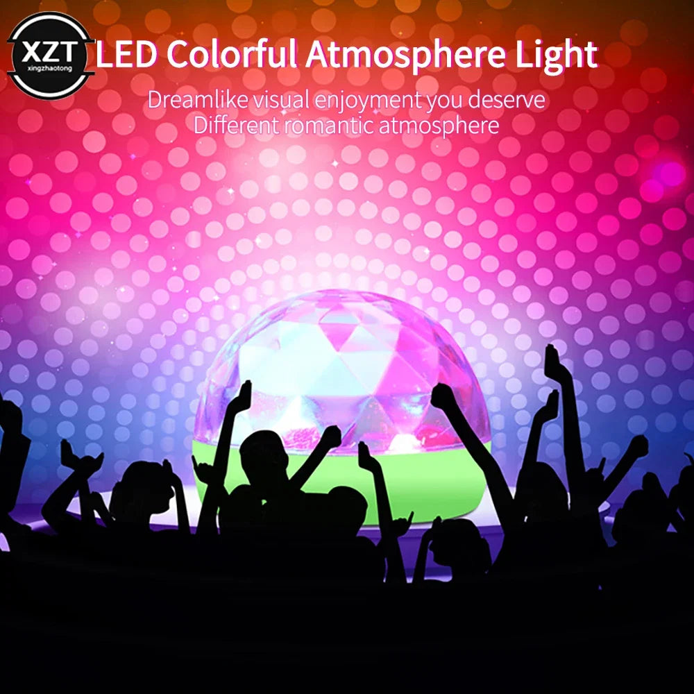 Mini USB LED Car Atmosphere Light | RGB Music Sound Control DJ Disco Lamp