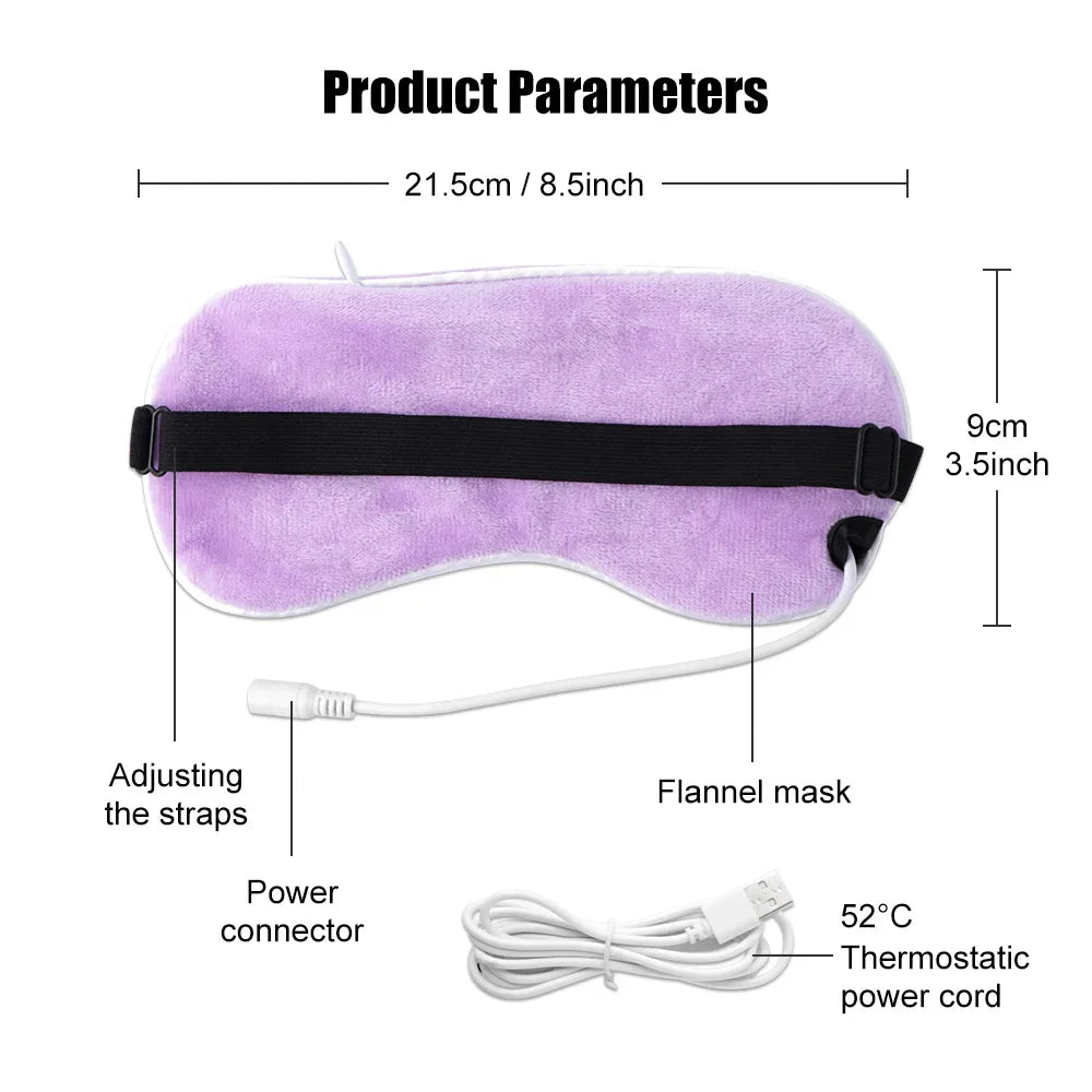 USB Heating Eye Mask | Hot Compress Sleep Eye Patch for Fatigue Relief