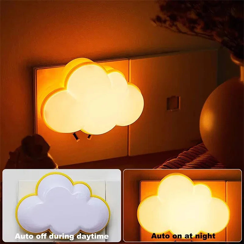 LED Cloud Night Light with Motion Sensor | Smart Plug-in Night Lamp for Kids Bedroom